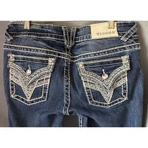 Vigoss Jeans Women 5/6 33"Ins The NewYork Slim Boot Cut Stretch thick stitch Y2K